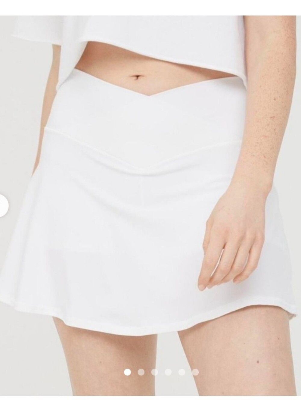 Offline By aerie Women's White Skirt - Flared V-Waist Tennis Skirt